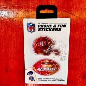NFL SF 49ers 3D Confetti Phone & Fun Stickers.NWOT